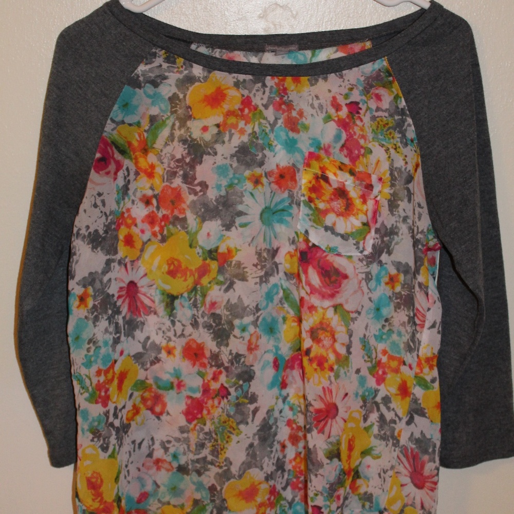 Cute Casual Floral 3/4 length sleeve